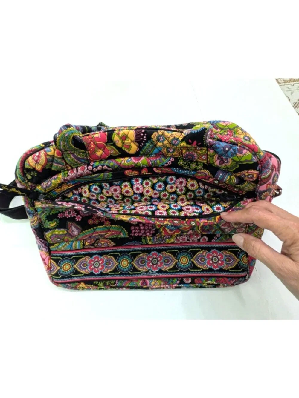 Vera Bradley Quilted Commuter Bag Tote Symphony in Hue Top Handle and Strap